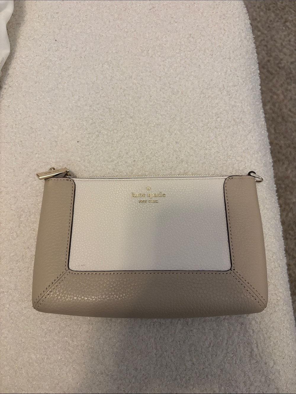 kate spade Two-Tone Cream & Beige Leather Mini Bag